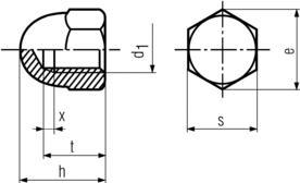 Din 1587/UNI 5721 Hexagon domed cap nuts manufacturer in india